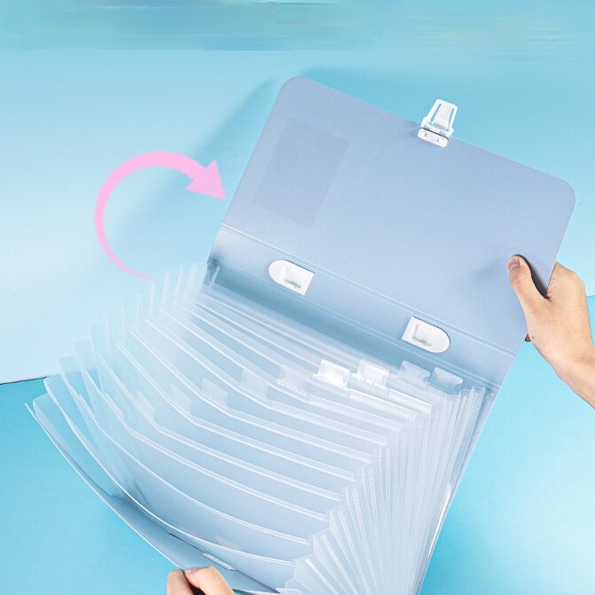 13 Grids Handheld File Folder Organ Box Bag Multi-function Organizer Storage Holder Office Document A4 Paper Folder