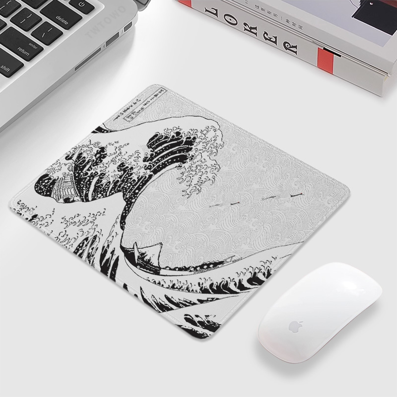 Mouse Pad Mousepads Anti slip Cartoon Gamer Black And White Gray Art Aesthetics Carpet Office Decoration Mouse Mat