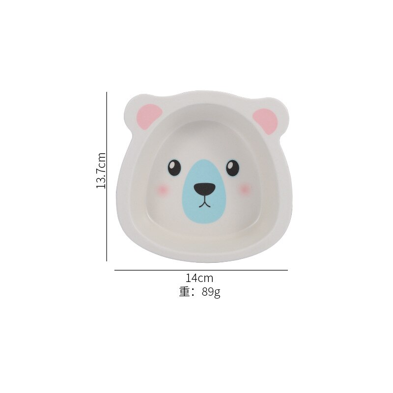 Cartoon Bamboo Fiber Baby Solid Food Bowl -Resistant Children's Cute Eating Bowl Kindergarten Bowls: Bear