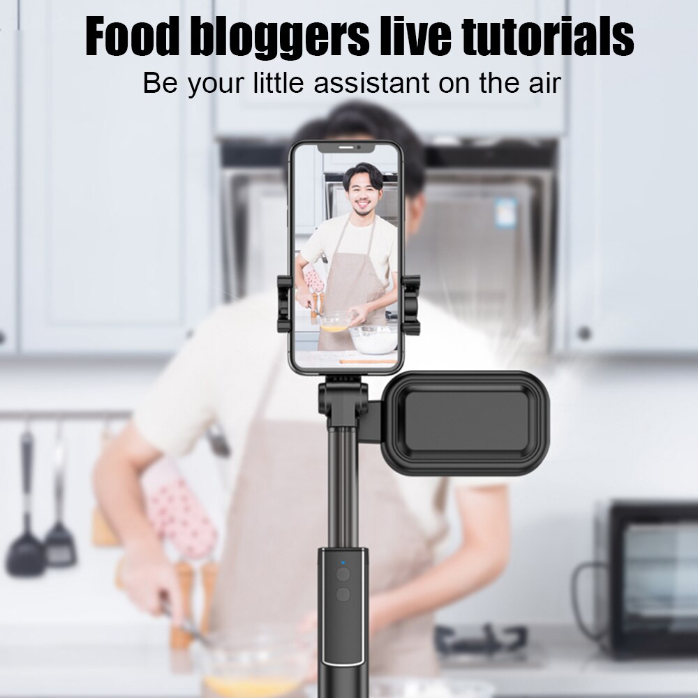 Trådløs bluetooth selfie pinne fylle lys til iphone / android / huawei sammenleggbar håndholdt monopod lukker fjernkontroll utvidbart stativ