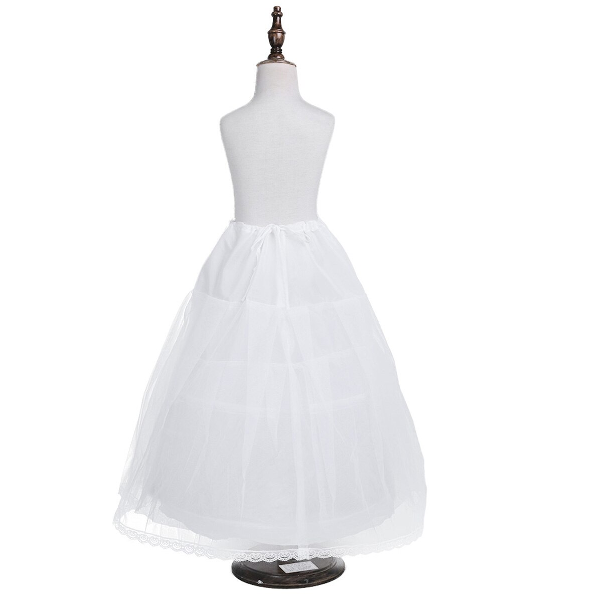 Robe de princesse Crinoline 2 pour filles, jupon blanc demi-glissant avec cordon de serrage à la taille, motif floral, tenue de soirée, sous-jupe