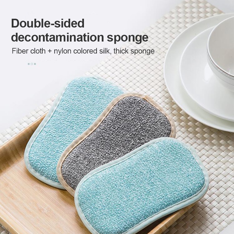 1/3/5 Pièces Double Face Tampon À Récurer De Nettoyage Réutilisable Éponges Magiques Chiffon Cuisine Essuie-tout de Nettoyage Décontamination Torchons