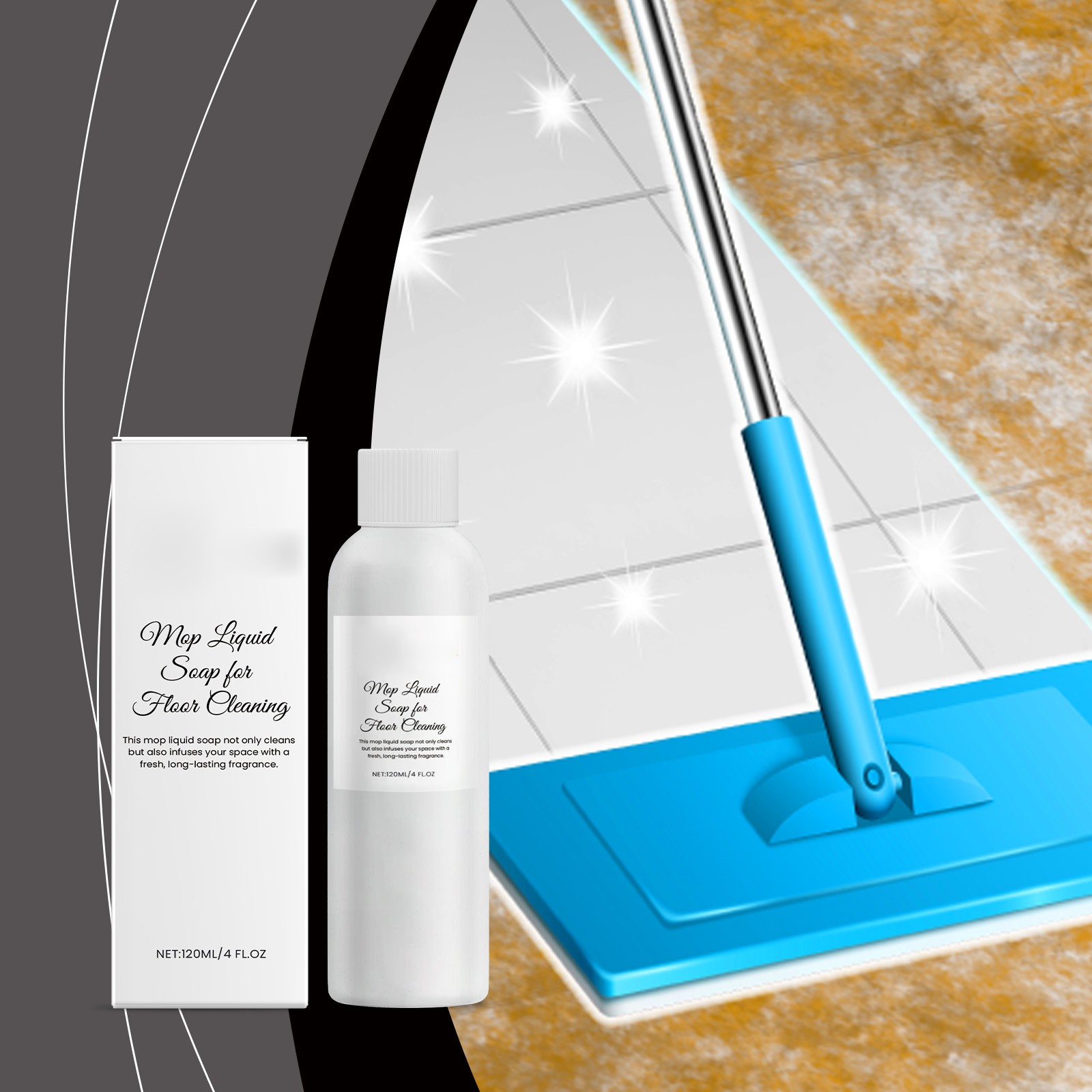 120ml Mopping Cleaner Household Floor Tile Cleaning Brightening Decontamination Polishing Mopping Cleaner alcohol isoprolilico