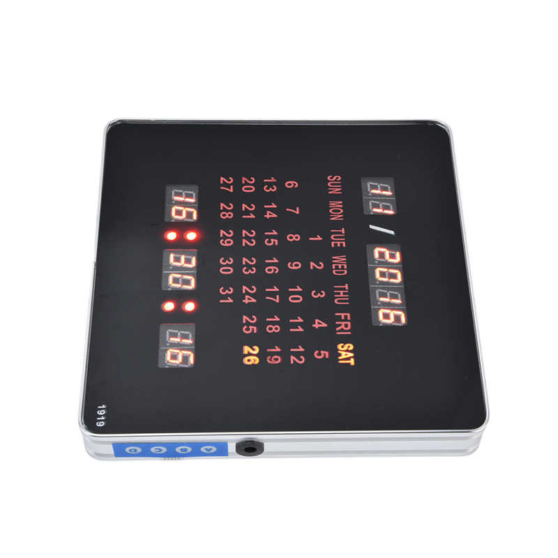 Digital Wall Clock Digital Wall Calendar Double Hanging Precise Timing Power Off Memory Luminous for Office