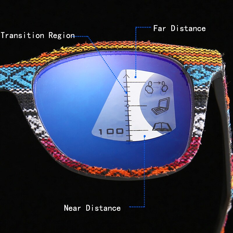 Zilead Smart Progressieve Multifocale Leesbril Imitatie Hout Vrouwen &amp; Mannen Presbyopie Brillen Verziendheid Brillen + 1.0to + 3.5