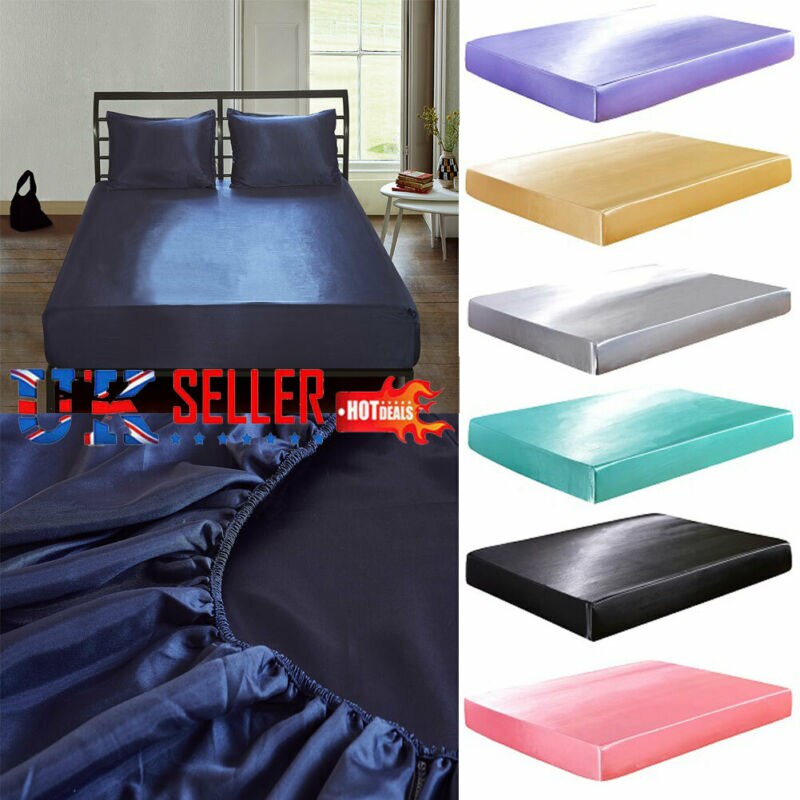 Extra Deep Fitted Sheet Waterproof Solid Bed Sheets Mattress Cover Protector