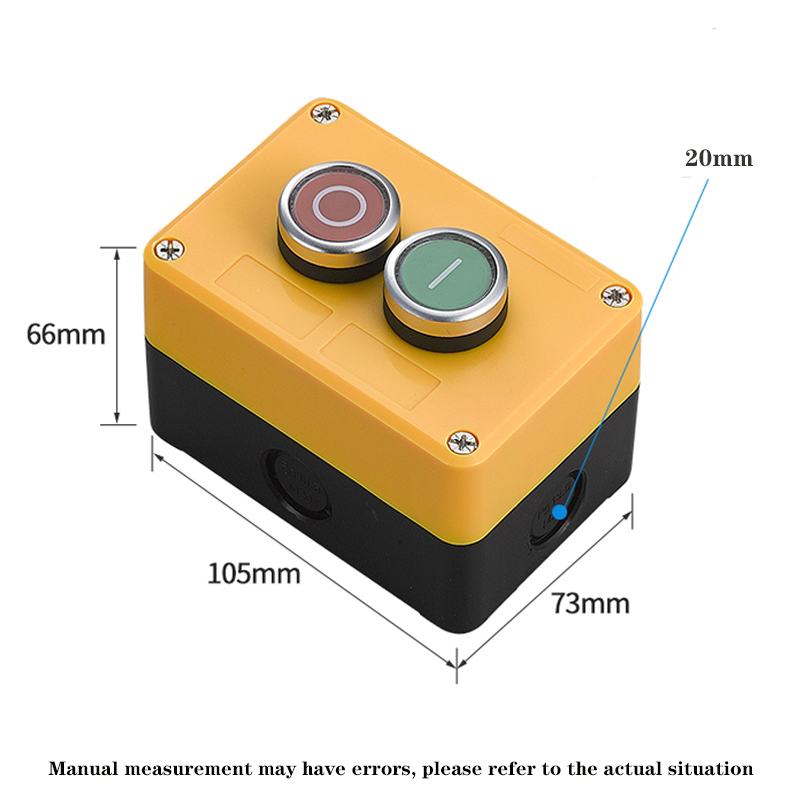 Button switch control box plastic hand-held self starting button waterproof box electrical industrial emergency stop LA38: GRAY