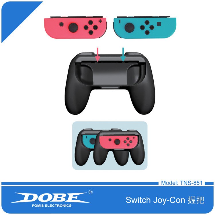 Foleto Vreugde-Con Grip Kit voor Nintendo Schakelaar Hoogwaardige slijtvaste Vreugde-con Handvat voor Nintendo schakelaar (2-PACK-Black)