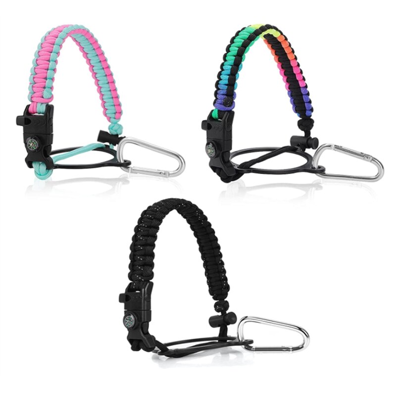 3Pcs Water Fles Strap Paracord Handvat Voor Hydro Kolf Brede Mond Flessen 12Oz Tot 64Oz, voor Wandelen Camping Wandelen, Etc: Default Title