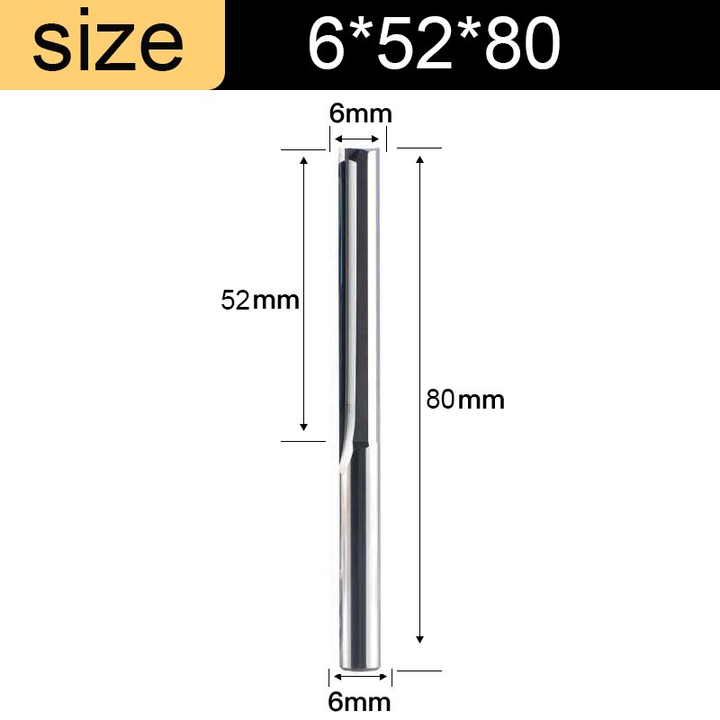 Vsharp carbure de tungstène 3.175 4 6 8 10mm tige 2 cannelures fraise en bout droit CNC fraise bois dur MDF gravure routeur peu: 12mm