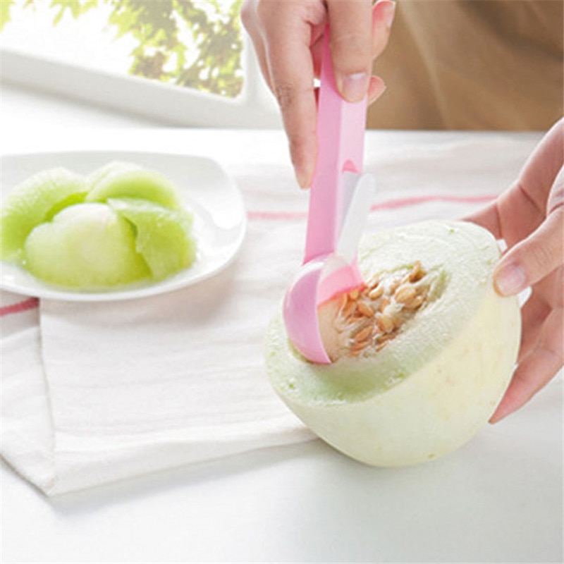 3 kleuren Leuke Ijs Bal Lepel Scoops Graven Fruit Watermeloen Pulp Graven Lepel Keuken Accessoires Gadgets