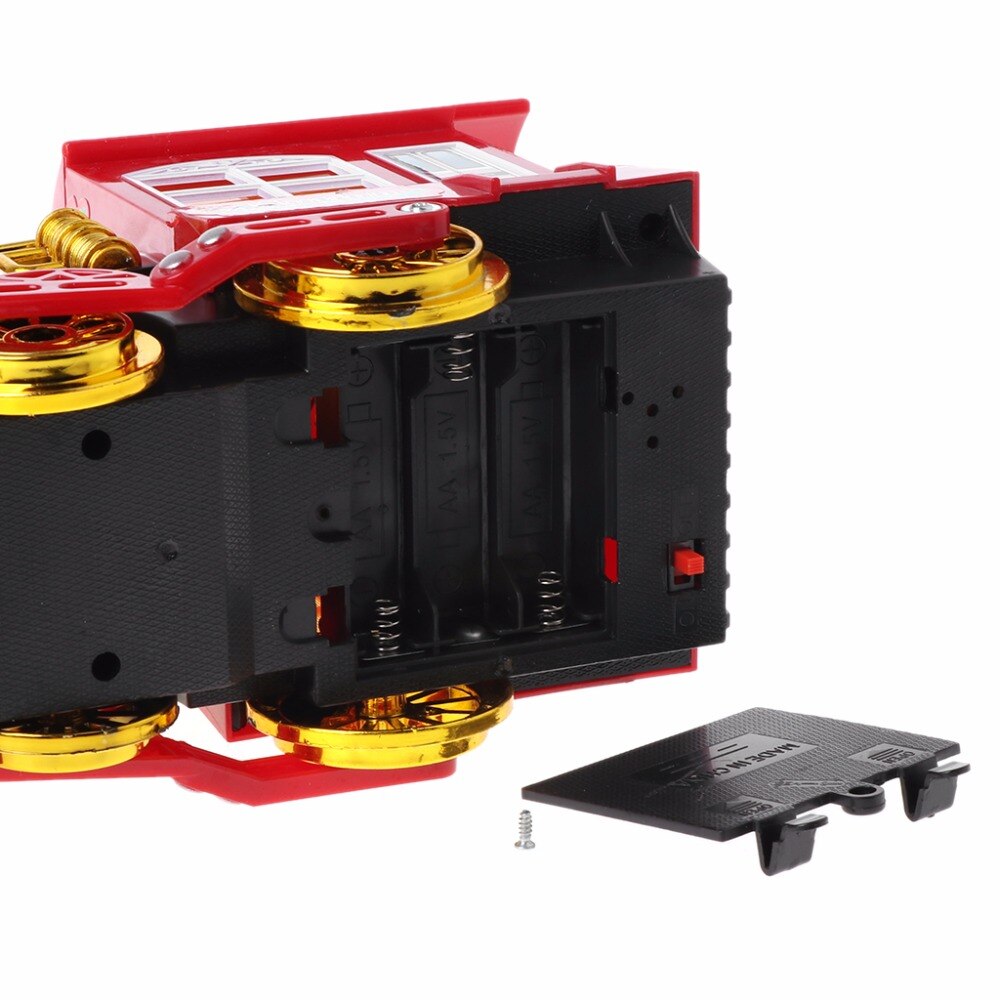 Leuke Trein Elektrische Bubble Toy Batterij Aangedreven Locomotief Motor Met Licht Muziek Plastic Rode Auto