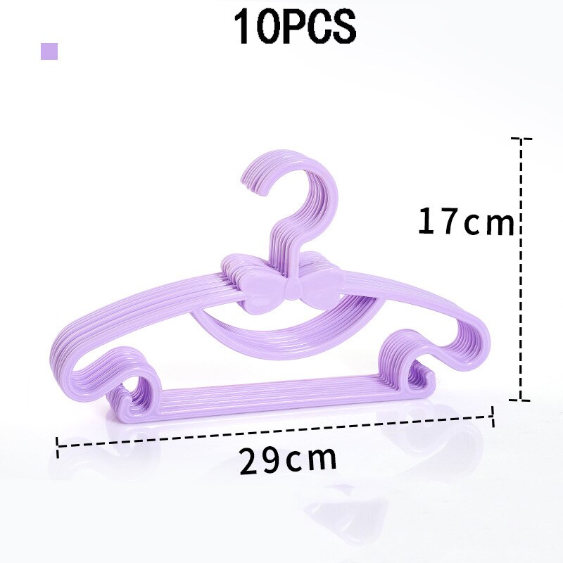 10pcs Kids Clothes Hanger Racks Portable Plastic Display Hangers Windproof Children Coats Hanger Baby Clothing Organizer: purple