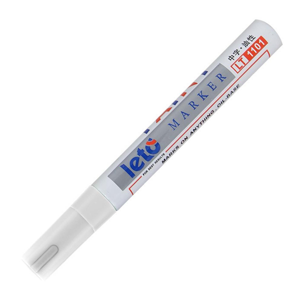 Stylos marqueurs de peinture pour pneus de voiture | 8 couleurs, stylo Permanent étanche pour voiture moto, bande de roulement en caoutchouc métal: White