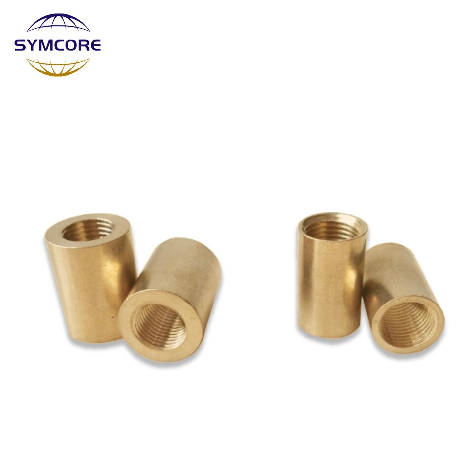 2pcs M10 Pure Brass Straight Pipe With Inner Teeth Brass Pipe Joint Lighting Joint Extension Pendant Lamp Connector Copper Parts