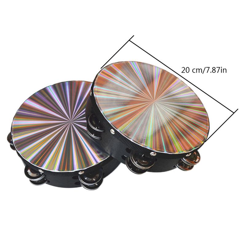 8 ''pandereta reflectante percusión Metal Jingle Iglesia banda instrumentos musicales para
