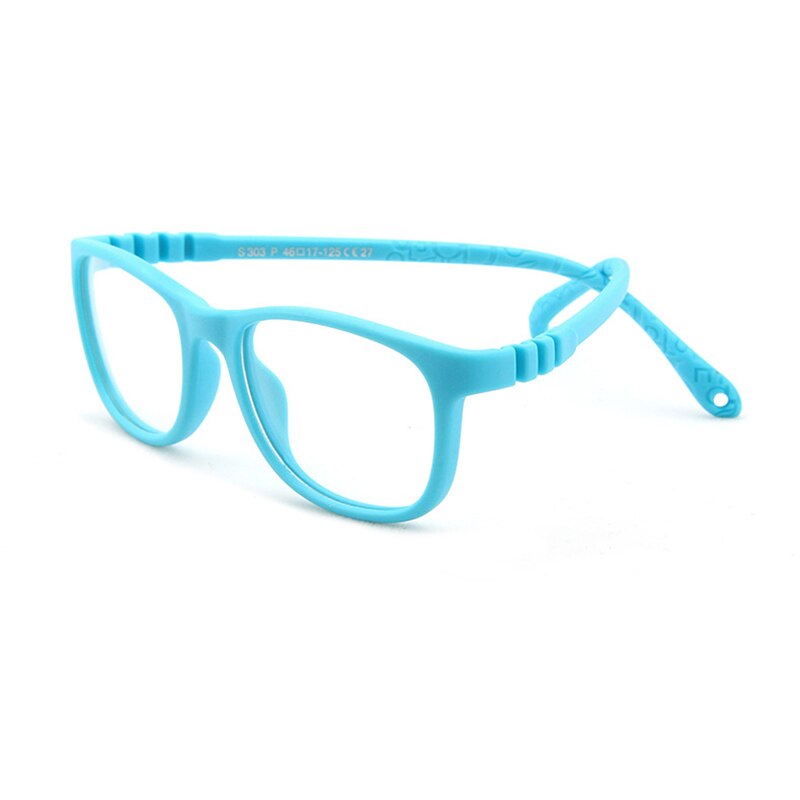 AIMISUV 2022 Ultralight TR90 Flexible Glasses Frame Kids Square Optical Silicone Clear Eyeglasses Children UV400: C4Light Blue