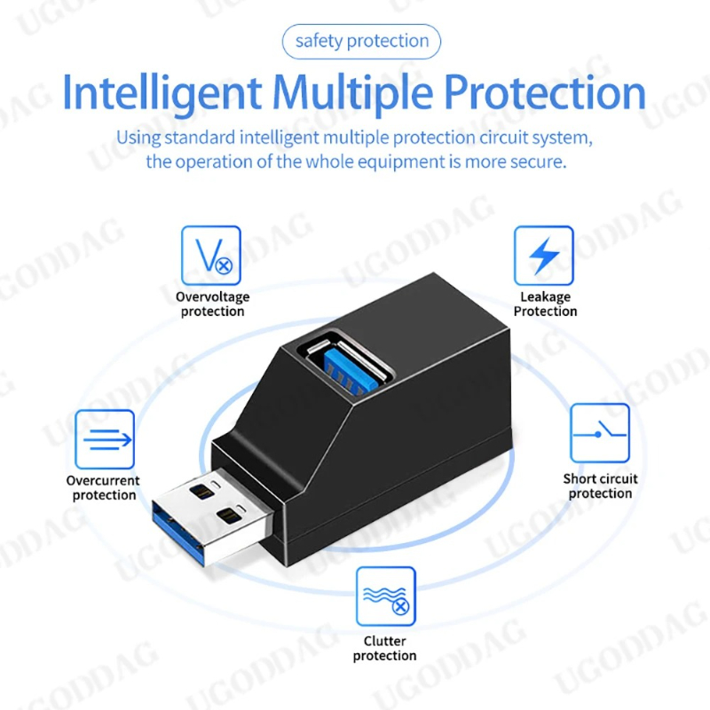 1PCS USB 3.0 HUB Adapter Mini Splitter Extender Box 3 Port High Speed for PC Laptop U Disk Card Reader Docking USB Hub Converter