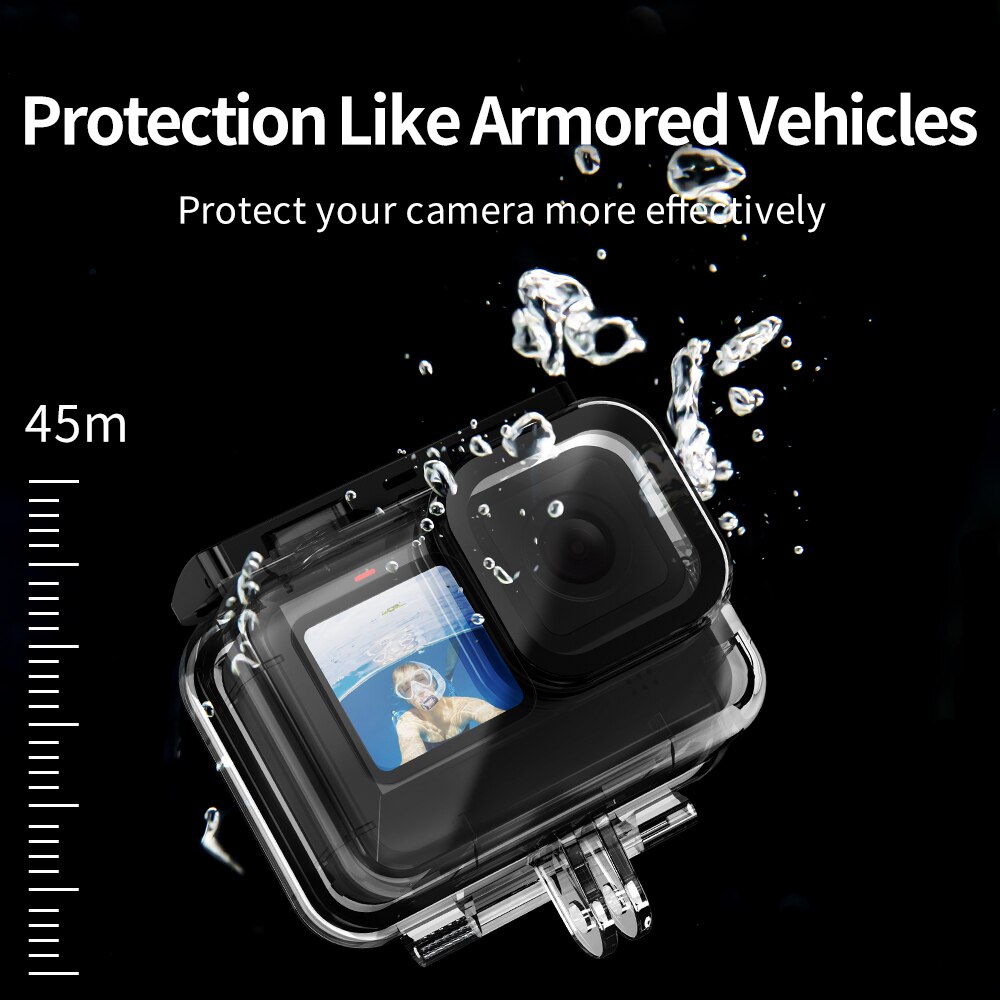 Carcasa de buceo impermeable para Gopro Hero 9 Cámara de Acción negra sumergible 50M caja de protección para Gopro 9 Accesorios