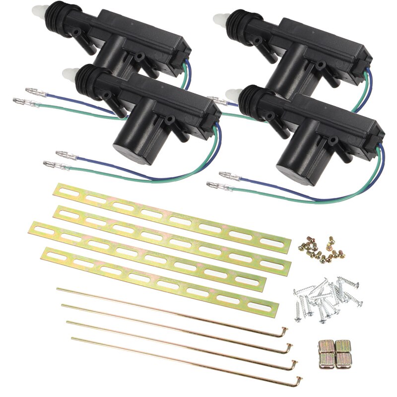 4Pcs 12V 2 Wire Car Door Power Central Lock Motor Kit With 2 Wire Actuator Auto Vehicle Remote Central Locking System Motor