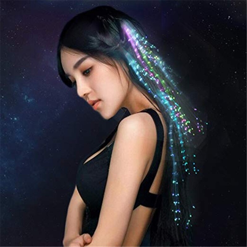 20\50pcs a pack LED Hair Clip Light-Emitting Fiber Optic Wire Hairpin Luminous Silk Braids Styling Tool LED toy for party