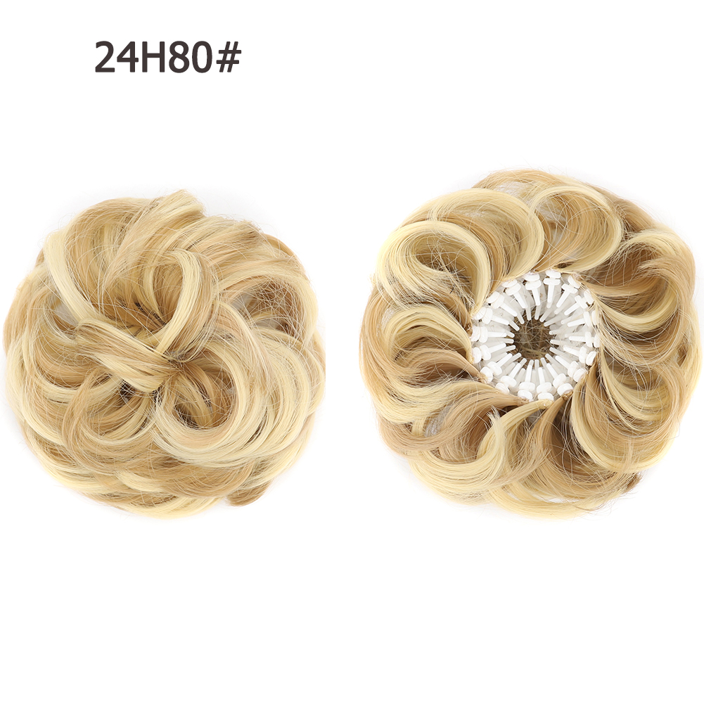 Nueva pieza de pelo de moño desordenado, moño esponjoso sintético en forma de Nido de Pájaro, extensiones de moño de pelo rizado ondulado retráctil para mujeres y niñas: FS1B/99J