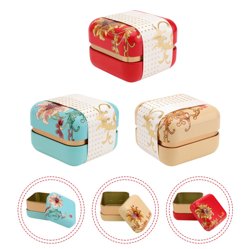 3Pcs Small Tea Cans Scented Tea Leaf Jars Green Tea Storage Container