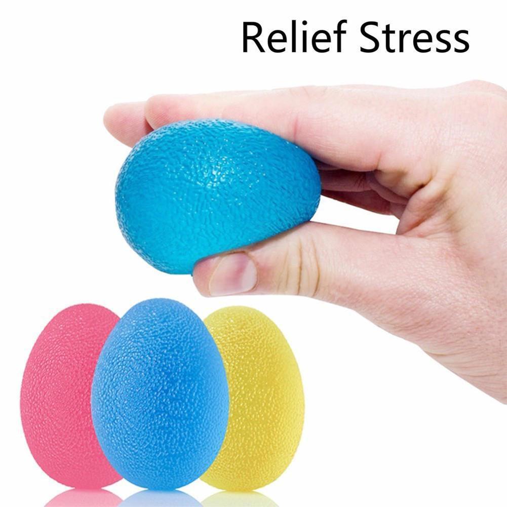 Eivormige Siliconen Grip Stress Bal Hand Vinger Weerstanden Strengthener Zachte Bal Voor Hand Squeeze Training Fitnes D7V8
