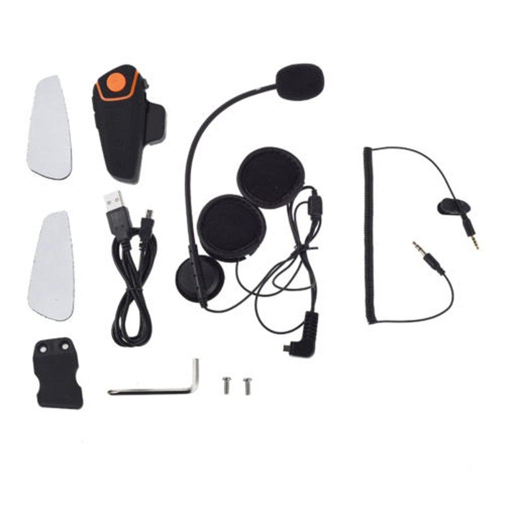 BOROCO Motorhelm Headset, BT12B 5.0 Bluetooth Helm Kit, Motorfiets Helm Speaker voor Skiën, Klimmen, Ruisonderdrukkingsfunctie en Hands-Free Communicatiesysteem (150M