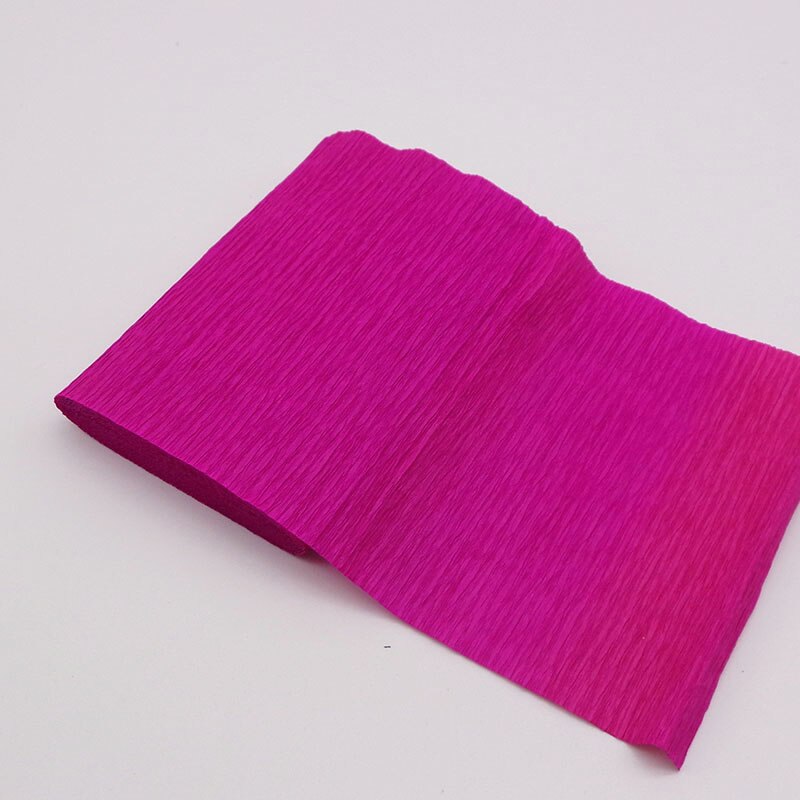 250*15cm Crinkled Crepe Paper Flower Wrapping Craft DIY Paper Streamer Scrapbooking Origami Party Decoration Packing Material: Fuchsia