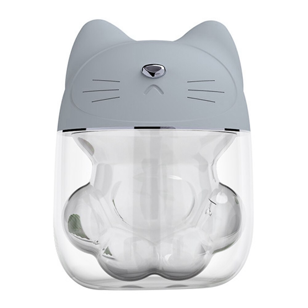 Mini bærbar rejse aromaterapi diffuser desktop natlys 3 in 1 bil luftfugter tåge maker soveværelse usb forbindelse kat form: Blå