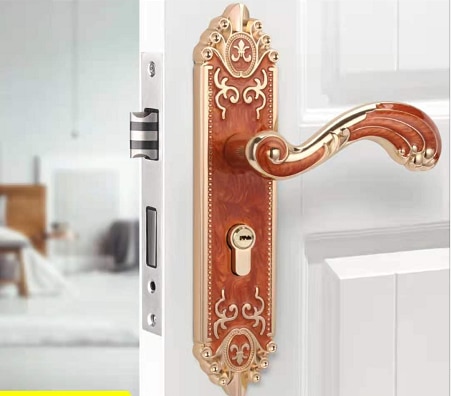 klasyczny niemy sypialnia nut klamka blokada bezpieczeństwa podział cichy zamek meble wewnętrzne drzwi: bursztyn czerwony