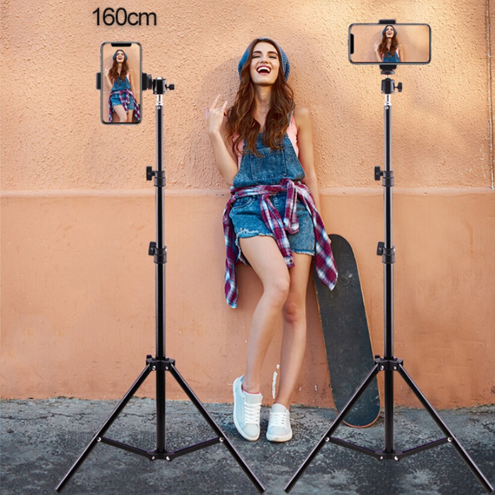 Trípode de luz Para fotografía de 50/160CM, Trípodes Para estudio fotográfico, fondos Para Movil, iluminación de vídeo, estudio