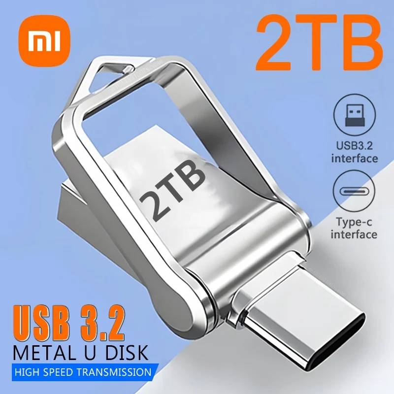 Xiaomi Metal Flash Drive USB 3.2 2TB High Speed Transfer Type-C Interface Dual-Use Flash Memory Stick For Mobile Phone Computer
