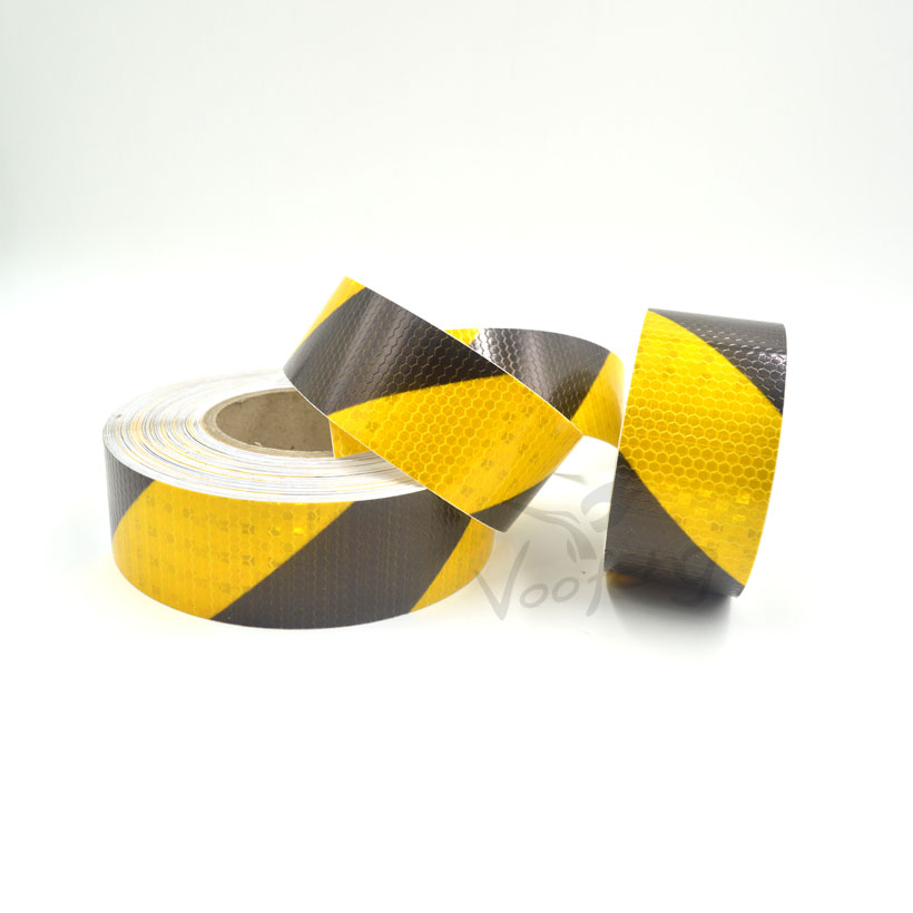 5CMX10M Yellow/Black Dual Color Self Adhesive Warning Tape with High Visibility