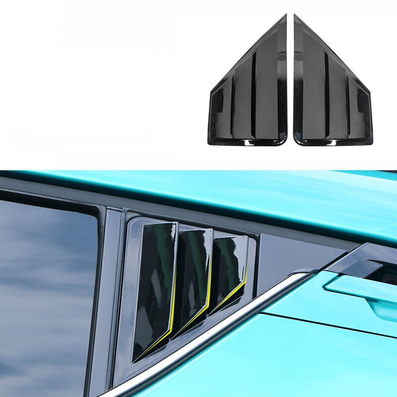 Lsrtw2017 Abs Car Rear Window Triangle Shutter Panel for Toyota C-hr Chr Carbon Fiber Accessories: glossy black