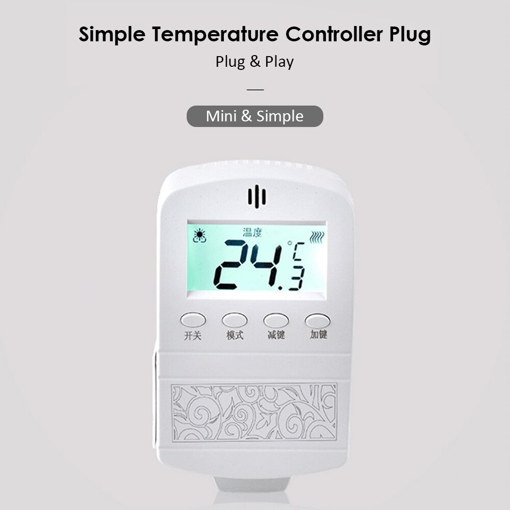 ZFX-03 2000W Temperature Controller Plug 220v Temp Digital display screen Adjustable Thermostat Switch with Remote Controller
