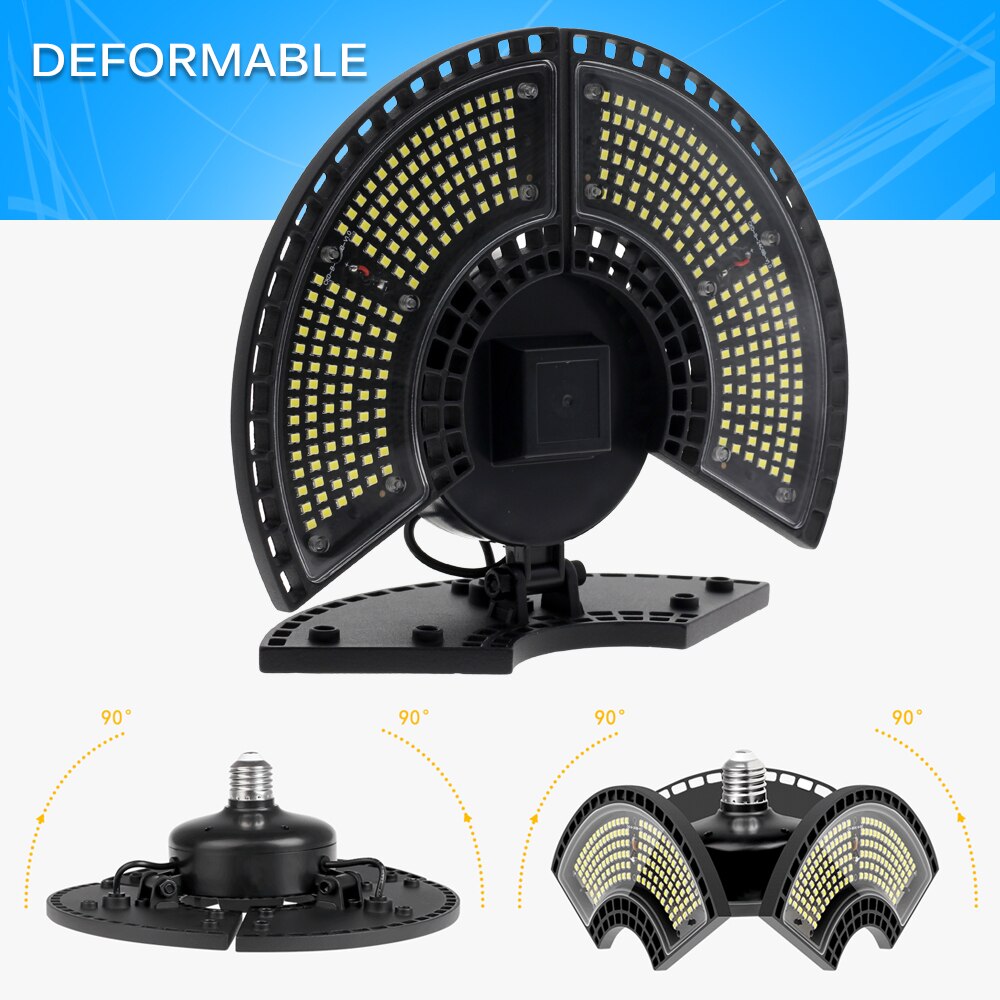 Deformation Adjustable Angle UFO Led Light Super Bright High Bay Light E27 60W 80W 100W Industrial Lighting For Garage Workshop