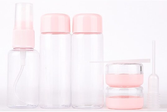 7pc/Set Mini Travel Makeup Cosmetic Face Cream Pot Bottles Plastic Transparent Empty Make Up Container Bottle Travel Accessories: 1