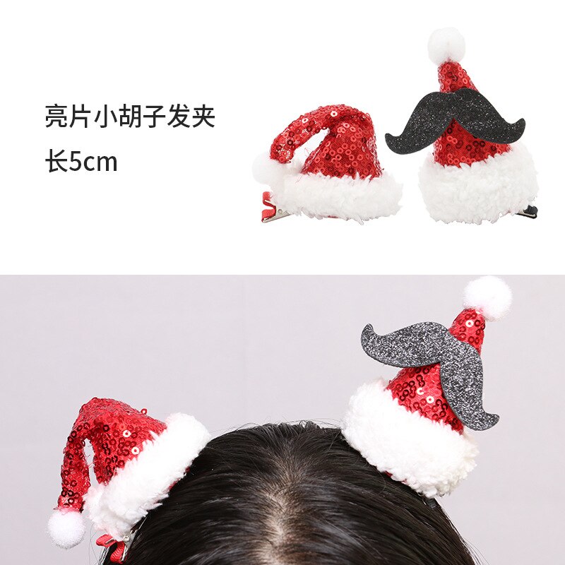Kerst ornament hoofdtooi leuke super leuke haar volwassen kinderen pluche gewei haar kaart benodigdheden: Sequined mustache