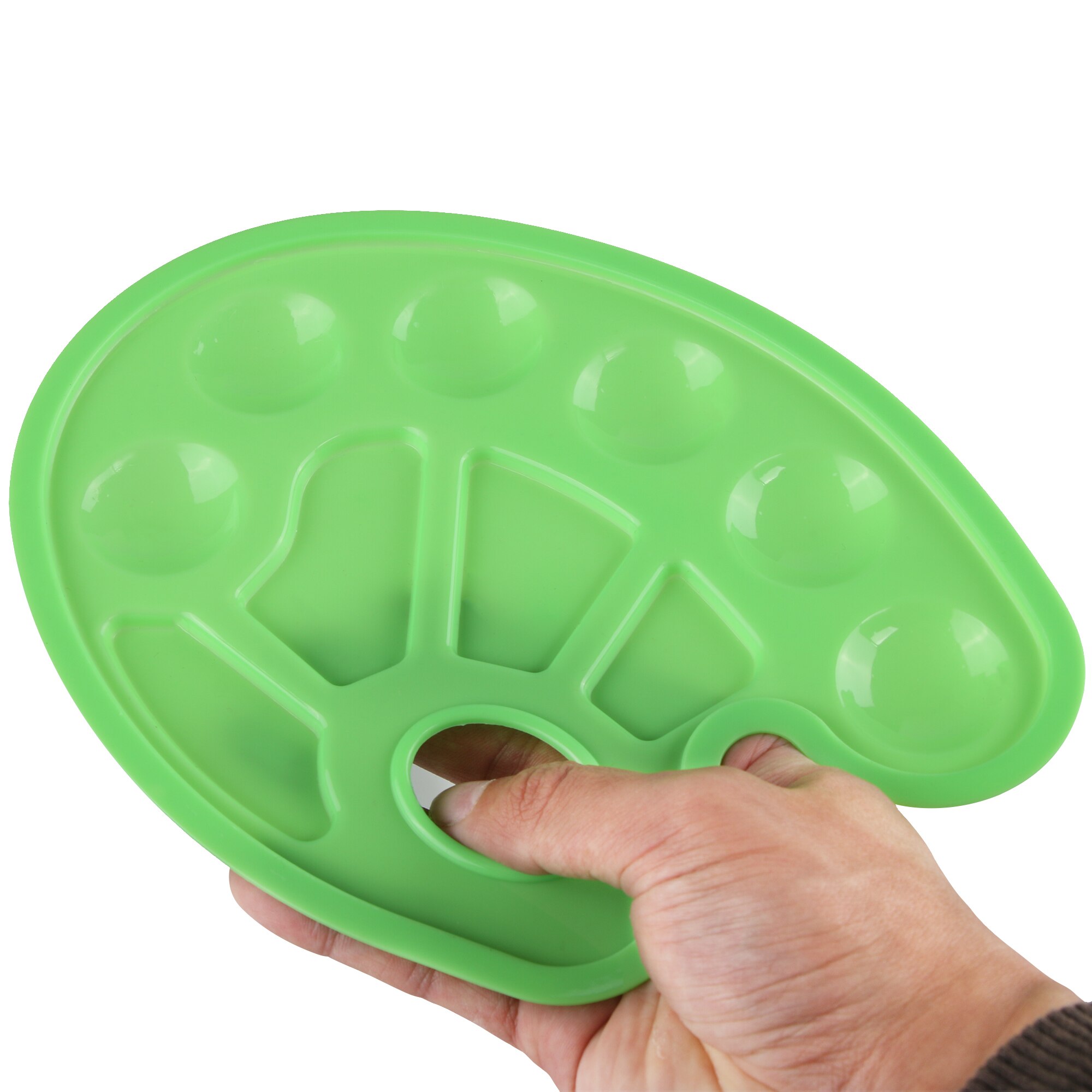 Plastic Art Verf Palet Nail Tekening Lade Kleurenpalet Voor Olie Aquarel Wit Schilderen Pallet Art Supplies 23*17.2cm