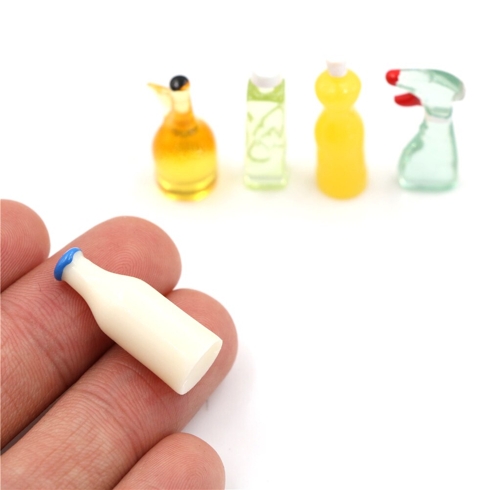 1:12 Scale Toy 5 Pieces Plastic Kitchen Bottles Height 3cm Dollhouse Miniature for Doll Accessories