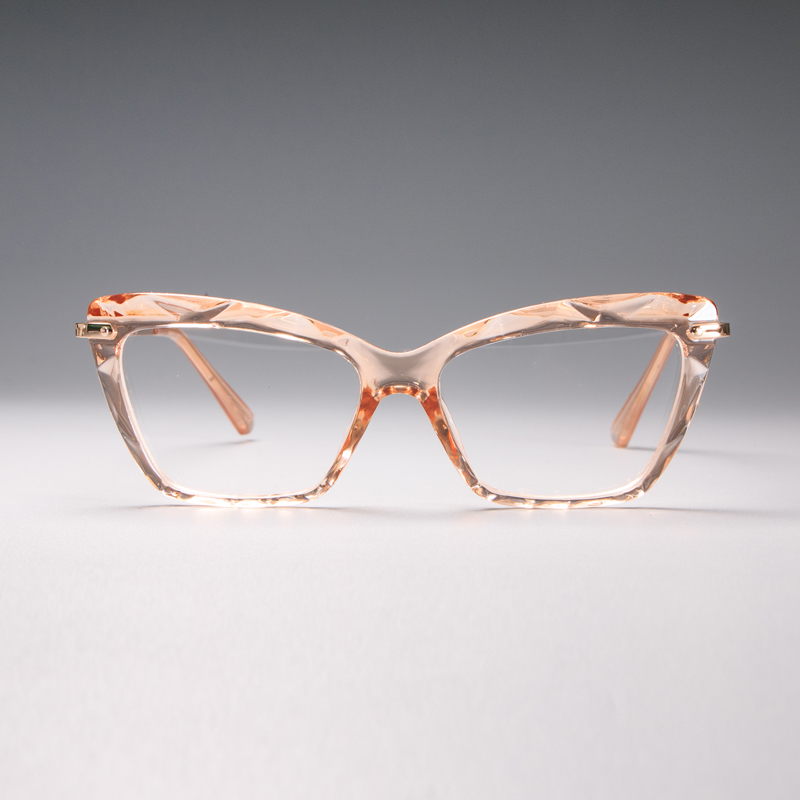H45591 Diamond style frame Square Glasses Frames Women Optical Computer Glasses: C5 Tea