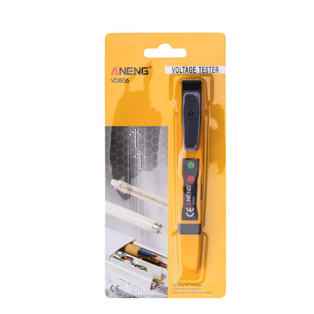 Détecteur de tension sans contact ca/cc testeur de stylo électrique crayon de Test d'induction de batterie de continuité avec alarme de lumière sonore VD806