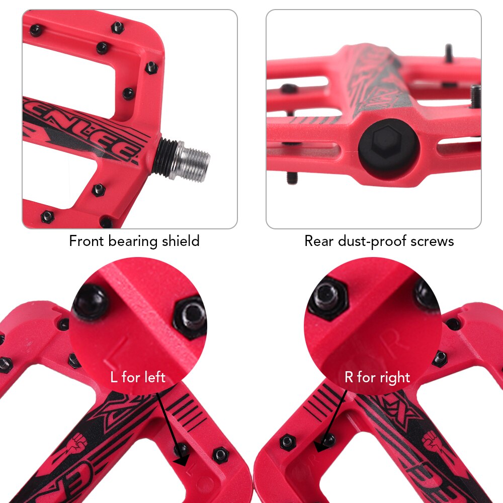 ENLEE 9/16 inches Mountain Bike Pedals Non-Slip Lightweight Nylon Fiber Bicycle Platform Pedals Pedales Bicicleta Accessories