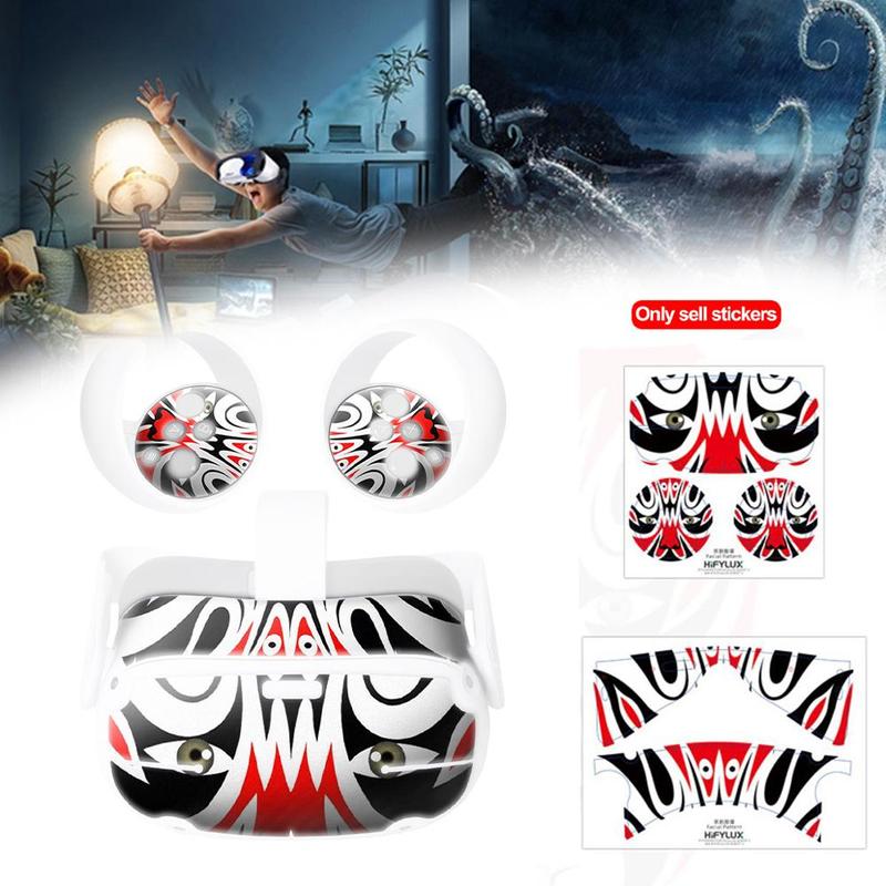 Skin Sticker For Oculus Quest 2 VR Headset Virtual Reality Cartoon Protetcive PVC Skin Decals For Quest 2 Controller Accessories
