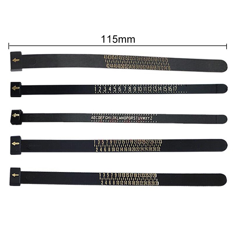 finger størrelse svart ringe måle linjal måle finger standard ringe sirkel oss / Europa / uk teip linjal smykker tilbehør