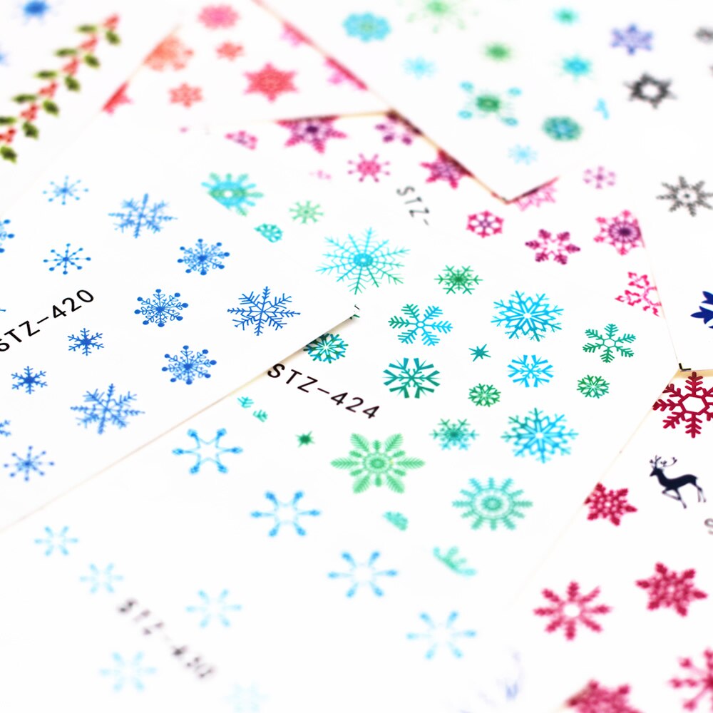 1Pc Schneeflocke Karikatur Wasser Transfer DIY NäGel Kunst Nagellack verrotten Farbe Lange-dauerhaft Nagellack Mädchen Nette nagel Dekoration Werkzeug