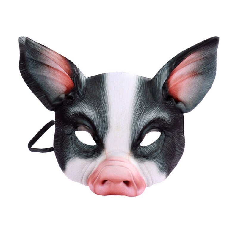 Halloween Pig Head Mask Animals Shape Head Wear Fancy Adult Costume Accessory Party Cosplay Halloween Mask: B