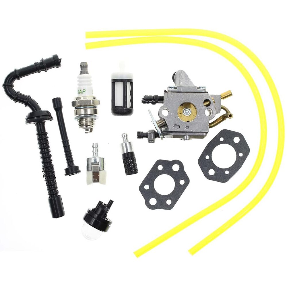 Kit de carburador para motosierra Stihl MS192 MS192T, recambio de carburador, C1Q-S258 Zama, con filtros de línea de combustible, bujías: Default Title